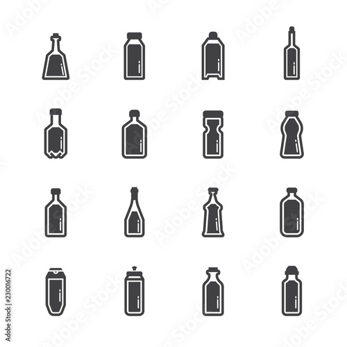 Bottle icon set