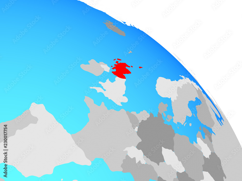 Fototapeta premium Scotland on simple blue political globe.