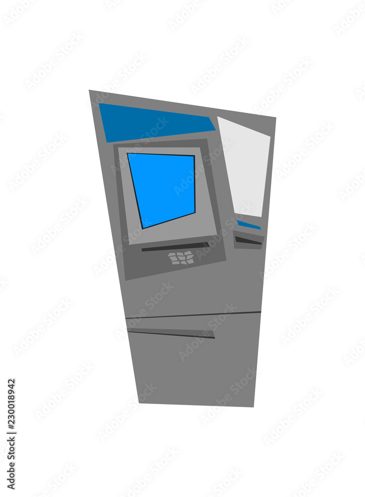 ATM machine isolated icon design.Cartoon style. ATM machine isolated icon design.Cartoon style.