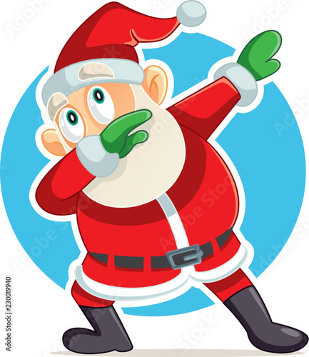 Funny Dabbing Santa Claus Vector Cartoon