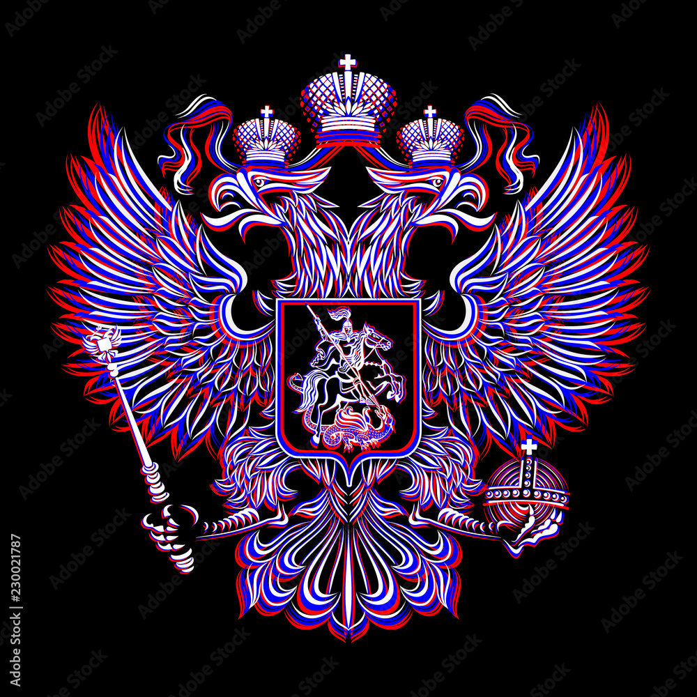 Russian Coat of Arms. Red, blue, white. Stock Illustration | Adobe Stock