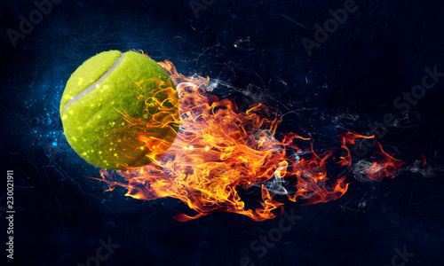 Tennis ball in fire © Sergey Nivens