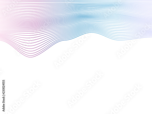 Fototapeta Naklejka Na Ścianę i Meble -  Abstract vector colorful wave lines isolated on white background for design elements in concept of music, technology, modern