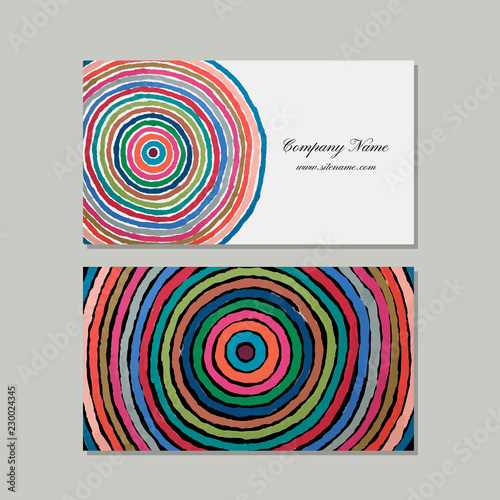 Business cards set, abstract circles design