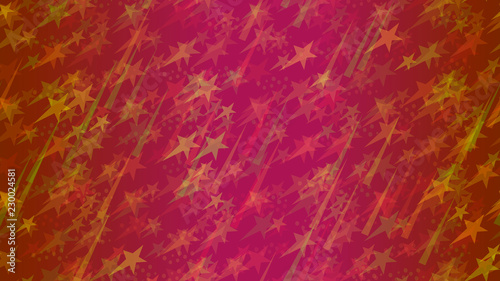 An abstract pattern of flying stars, triangular elements and circles. A modern design element for wallpaper, tiles, packaging, textiles, covers.