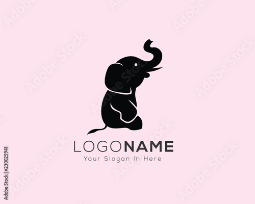 Simple sitting elephant logo design inspiration
