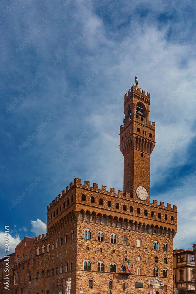 Palazzo Vecchio in the historic center of Florence, Italy