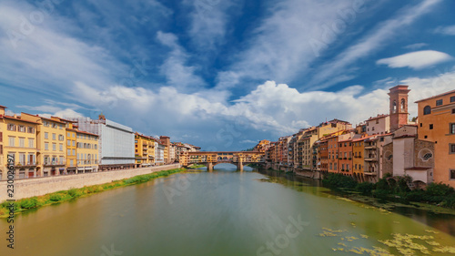 Ponte Vecchio over Arno River in Florence, Italy