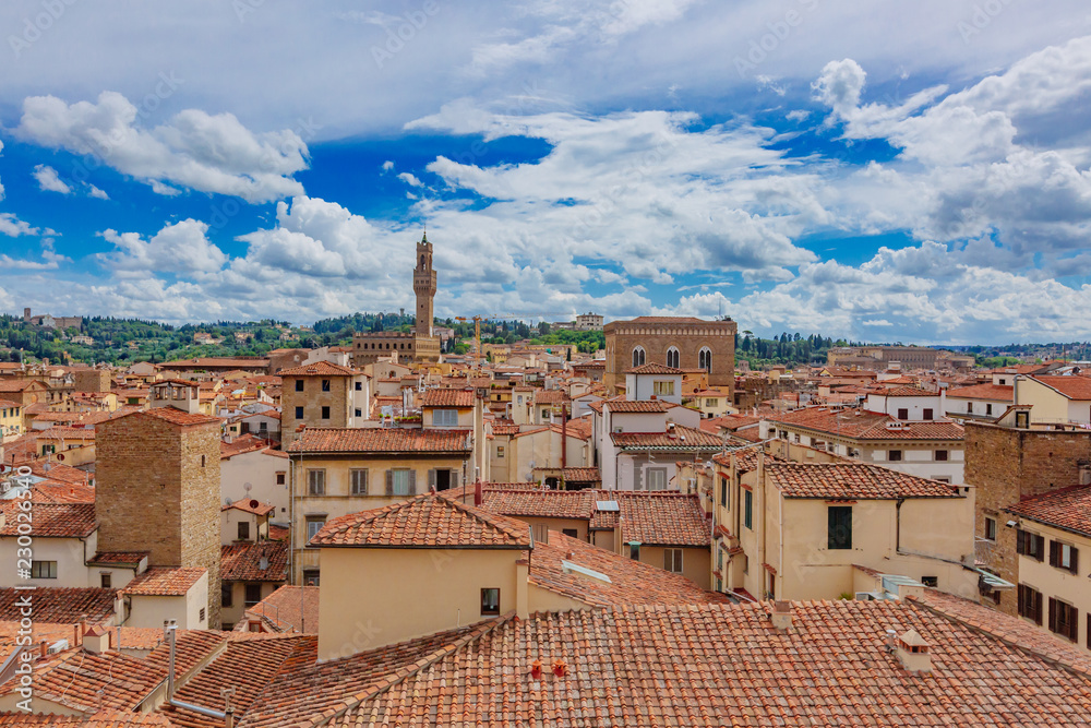 View of the city of Florence, Italy from Giotto's Bell Tower