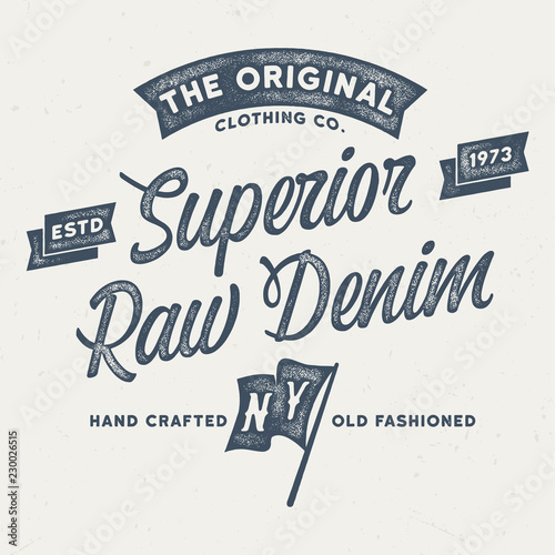 Superior Raw Denim - Aged Tee Design For Printing