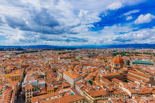 View of the city of Florence, Italy from Giotto's Bell Tower