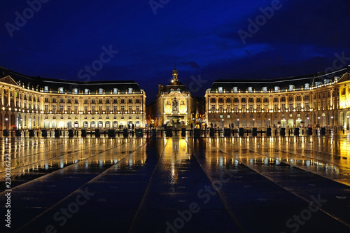 Water mirror at Place de la Bourse in Bordeaux  France
