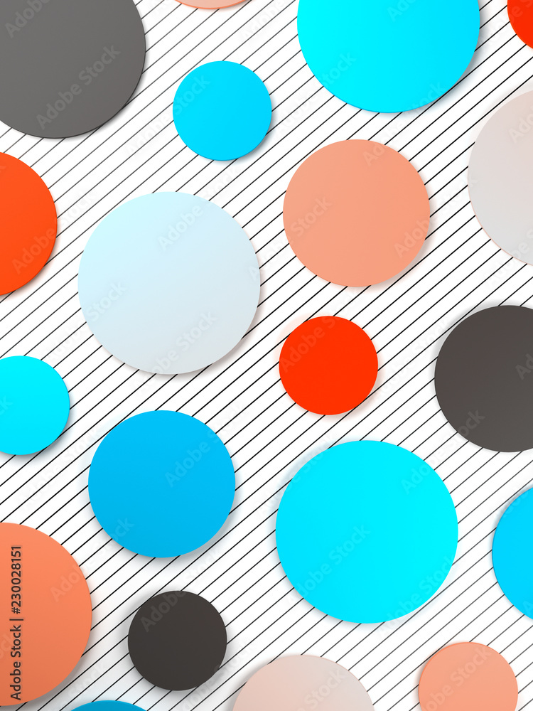 3D abstract background with paper cut shapes. Smooth shapes illustration.