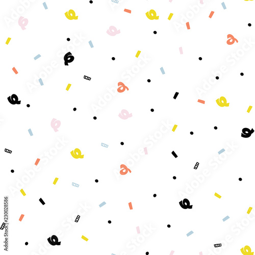 Colorful confetti. Vector seamless pattern