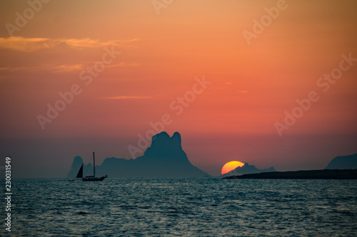 Isla de es Vedra in sunset photo