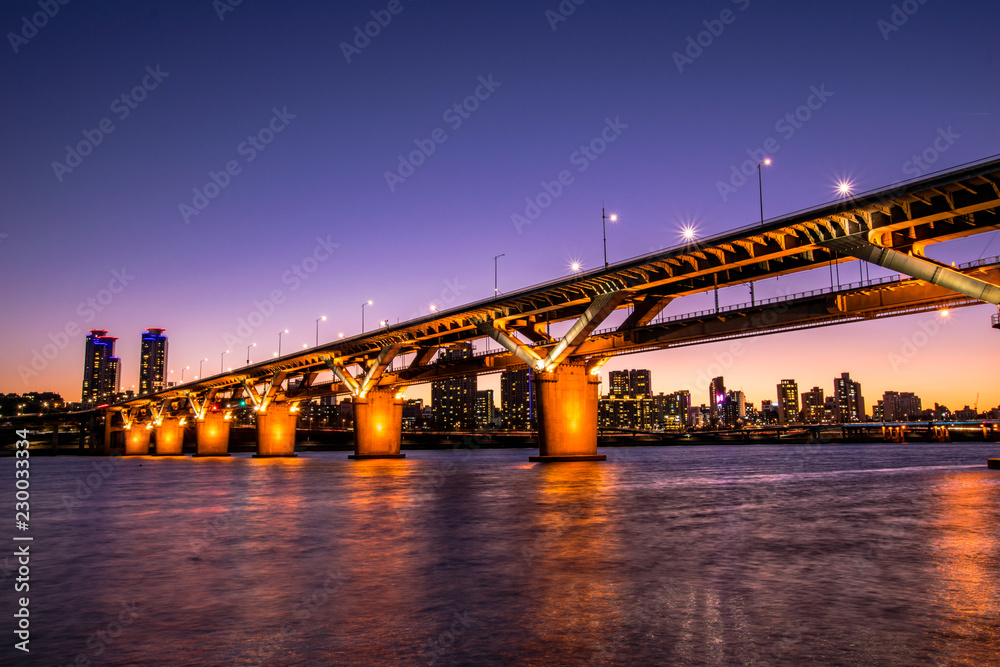 Cheongdam Bridge of Beautiful Light Night View