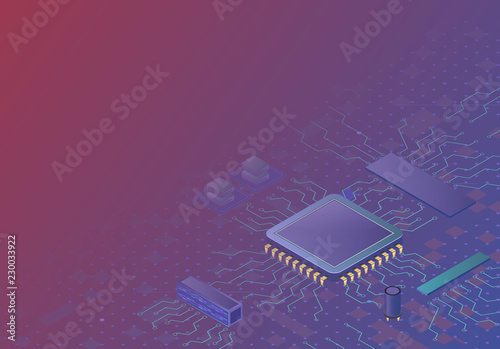 Technological background with a motherboard.