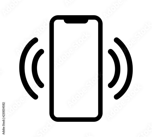 Smartphone / mobile phone vibrating or ringing flat vector icon for apps and websites