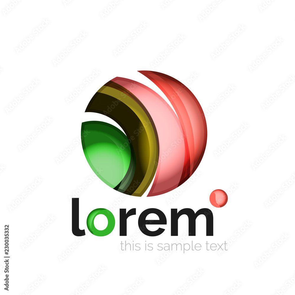 Abstract geometric logo created with overlapping smooth shapes Abstract geometric logo created with overlapping smooth shapes