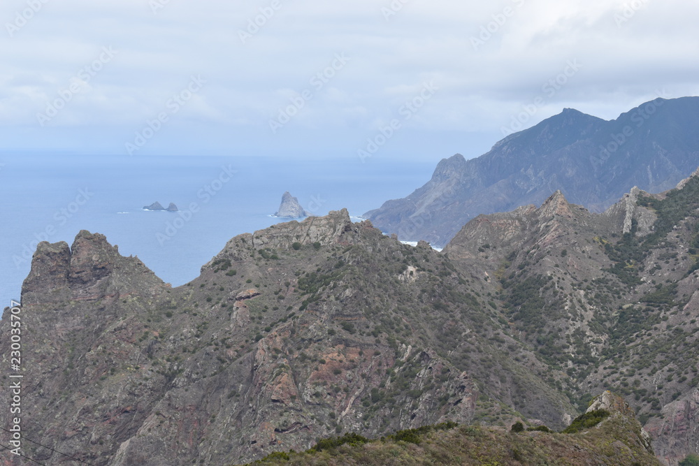 View over the beautiful village Taborno at the Mirador Fuente de Lomo in the north of Tenerife, Europe