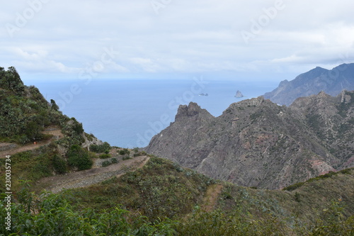 View over the beautiful village Taborno at the Mirador Fuente de Lomo in the north of Tenerife, Europe