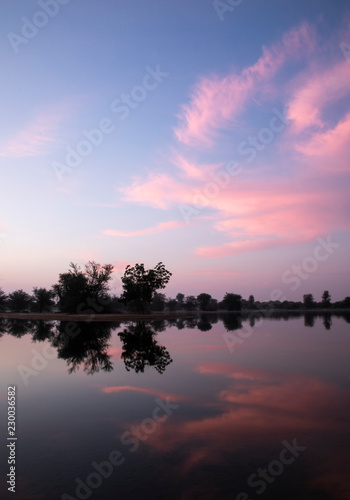 sun rise at al Qudra nature reserve near Dubai photo