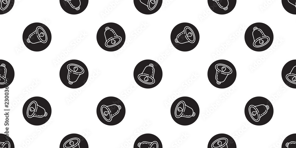 bell Seamless pattern vector christmas ring bell icon Happy new year tile background repeat wallpaper scarf isolated bell Seamless pattern vector christmas ring bell icon Happy new year tile background repeat wallpaper scarf isolated