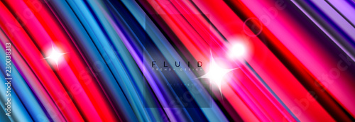 Mixing color waves on black, liquid flowing shapes