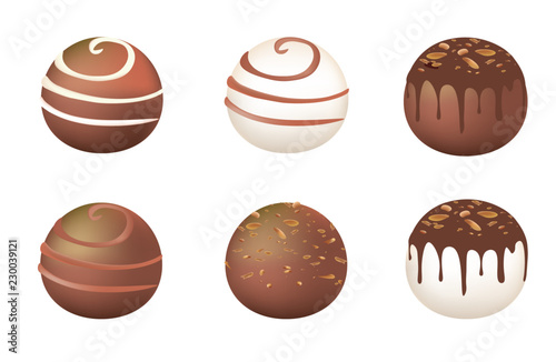 Chocolate balls. vector illustration