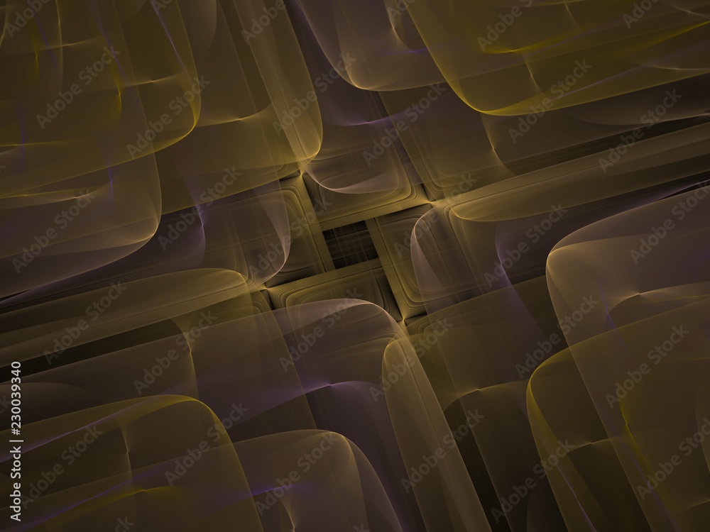 Obraz premium surreal Futuristic digital 3d design art abstract background fractal illustration for meditation and decoration wallpaper 