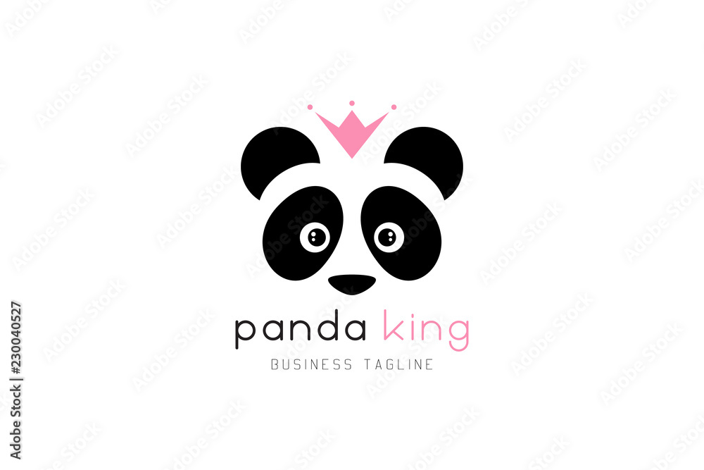 Fototapeta premium King panda logo design.