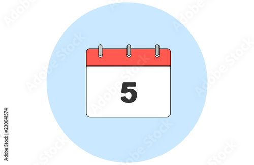 Free Download Simple vector calendar. Day 5. Every month. - GFXLoad