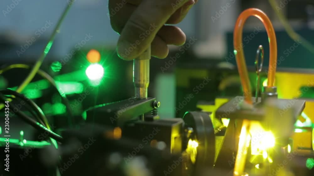 Experiments with a laser system in the laboratory