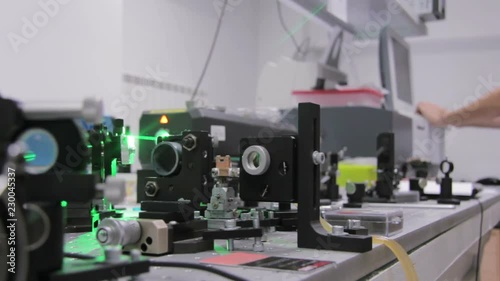 Experiments with a laser system in the laboratory