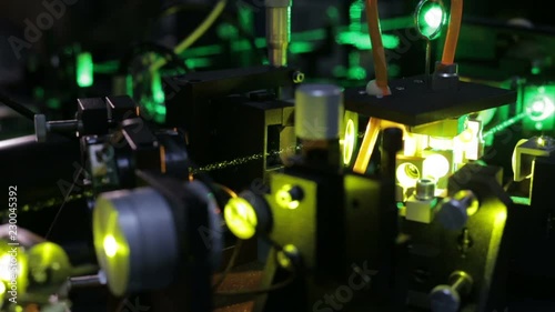 Experiments with a laser system in the laboratory