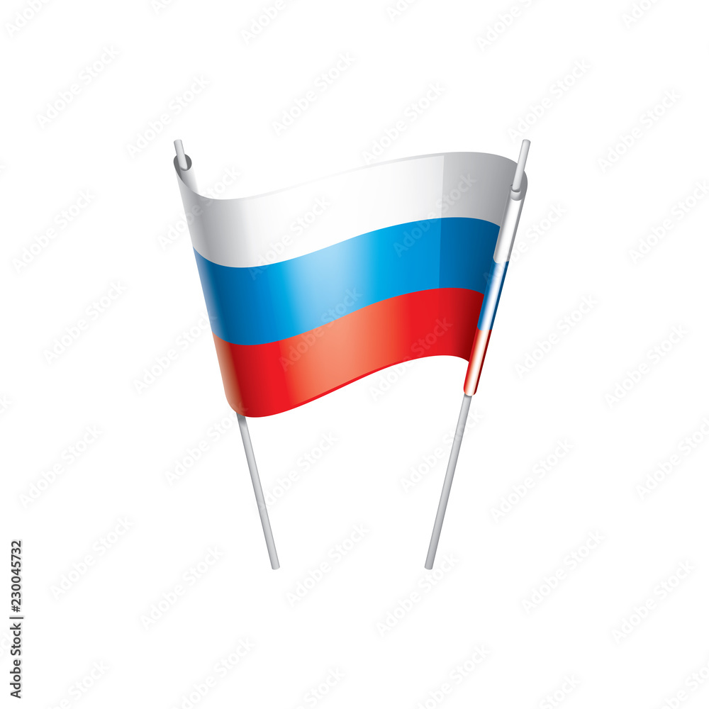 Russia flag, vector illustration on a white background Russia flag, vector illustration on a white background