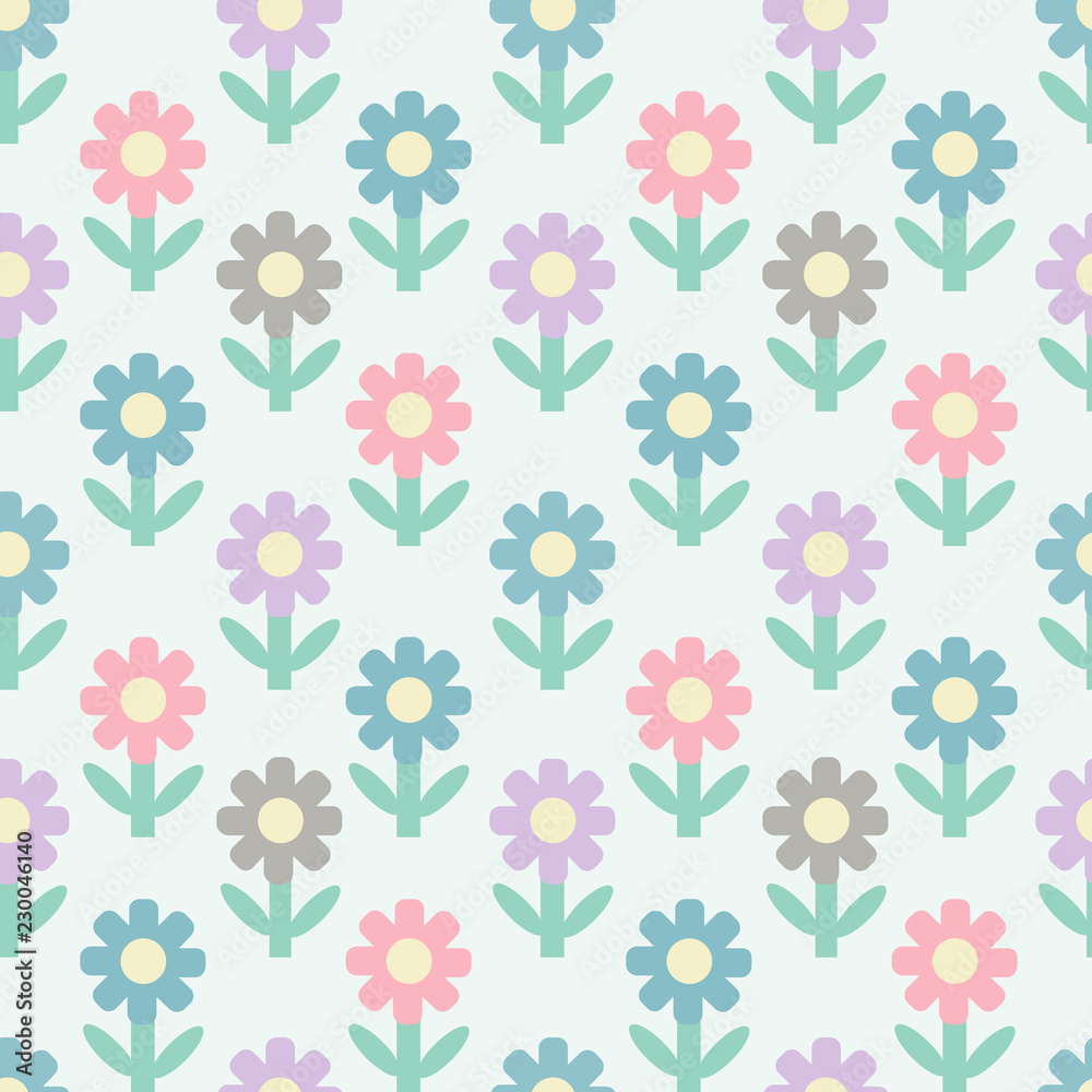 Abstract seamless flower pattern. Floral background. Vector illustration. Abstract seamless flower pattern. Floral background. Vector illustration.