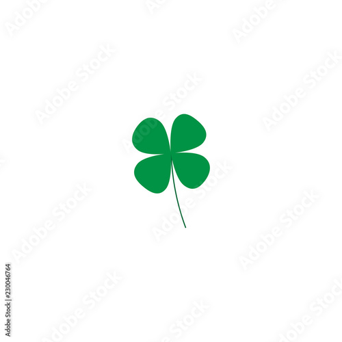Vector illustration. Clover icon on white background. Leaf of clover.