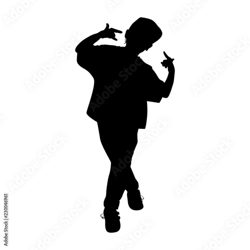 boy gymnast silhouette on white background vector