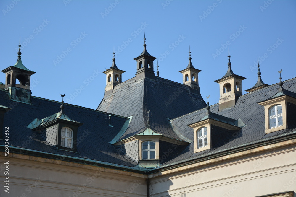 Detail des Dachs vom Schlossmuseum in Pillnitz