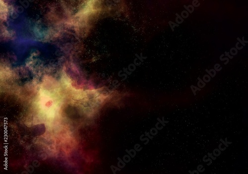 Fototapeta Naklejka Na Ścianę i Meble -  Starry Nebula Colorful Outer Space background illustration