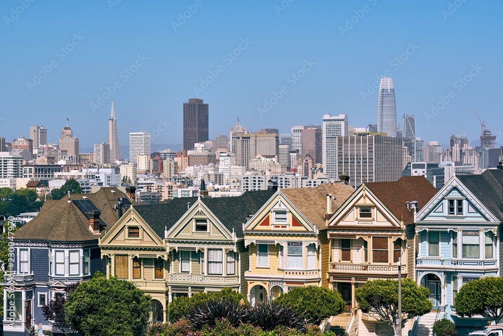 Victorian style homes in San Francisco Victorian style homes in San Francisco