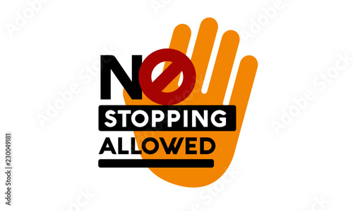 No Stopping Allowed Vector Sign 