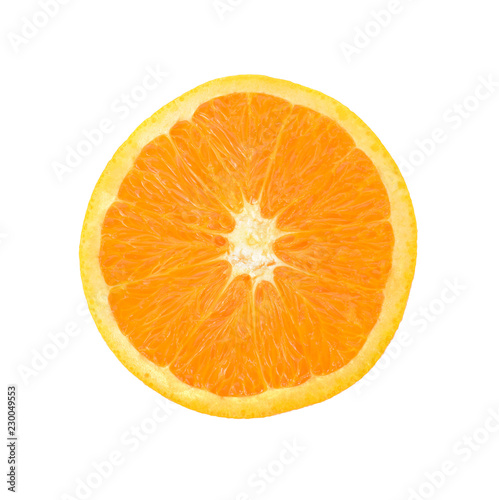 Orange slice isolated on white background. clipping path.