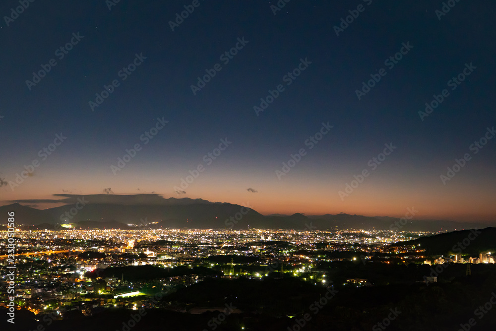 夜明け　福岡市　油山展望台からの眺望