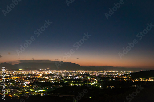 夜明け 福岡市 油山展望台からの眺望