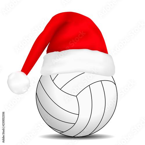 Santa Claus hat on a volleyball