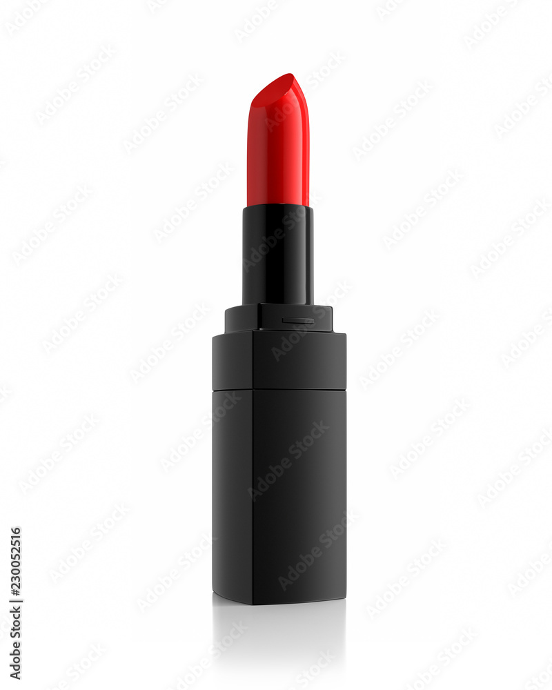 Einzelner schwarzer Lippenstift vor Weiß Einzelner schwarzer Lippenstift vor Weiß