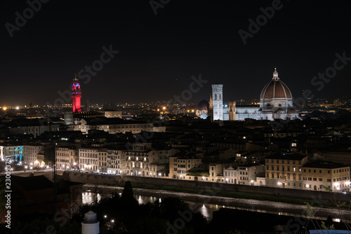 Panoramic night view of Florence from Piazzale Michelangelo
