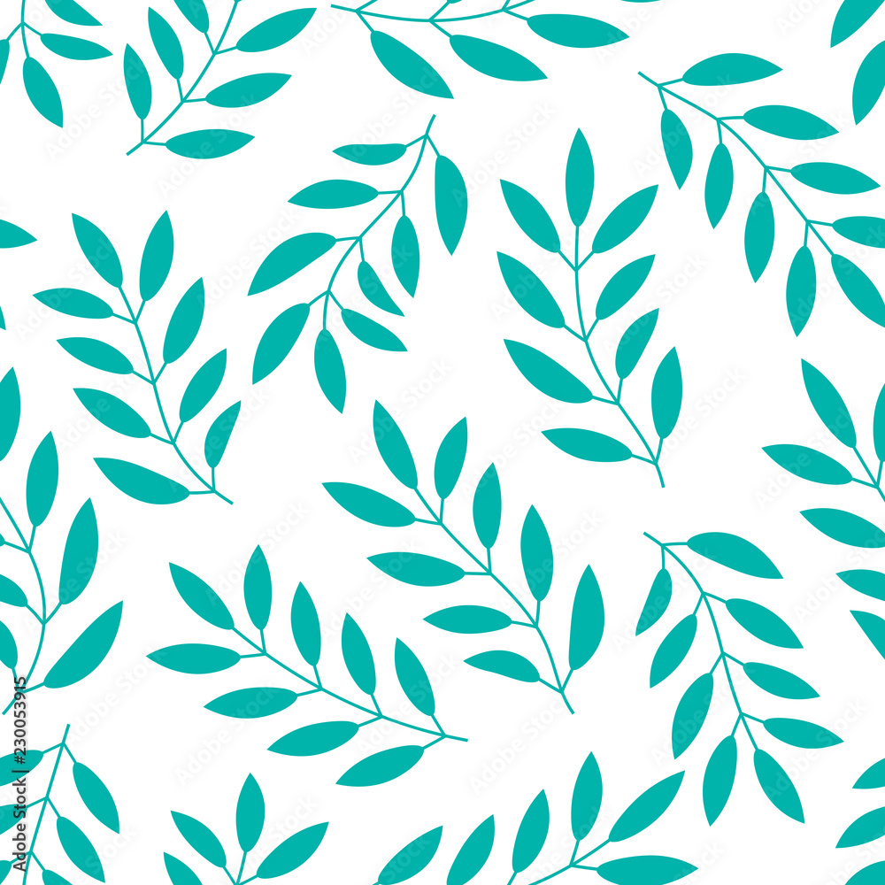 Floral seamless pattern with branches and leaves. Vector illustration. Floral seamless pattern with branches and leaves. Vector illustration.